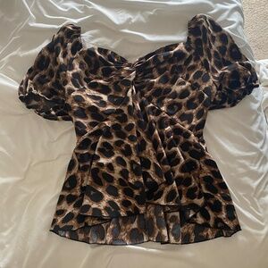 Cheetah Print Blouse Size 2Xl
